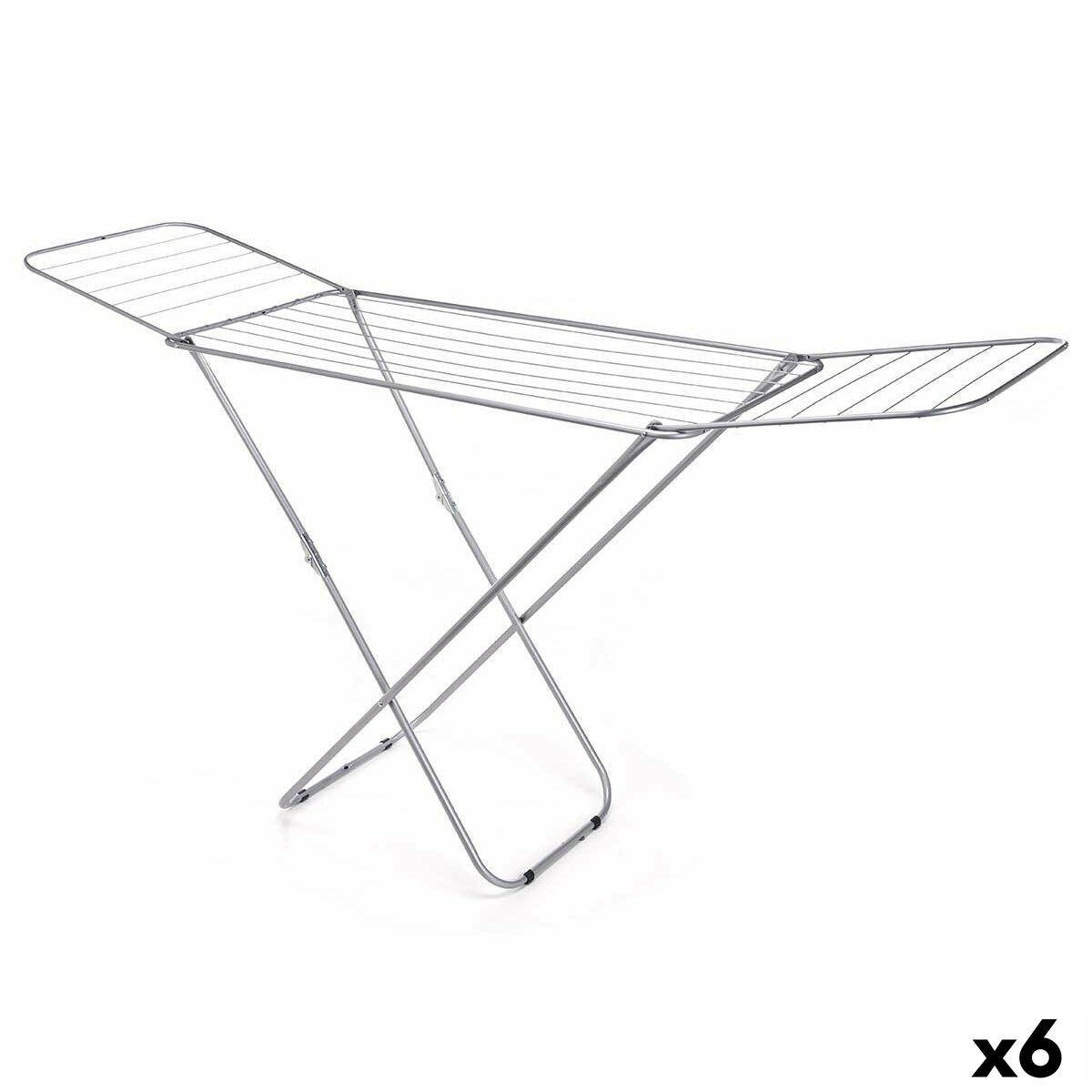 Klädhängare hopfällbar Kipit Silvrig Metall 183 x 50,5 x 104 cm 127 x 4 x 50 cm 127 x 5 x 50 cm (6 antal)