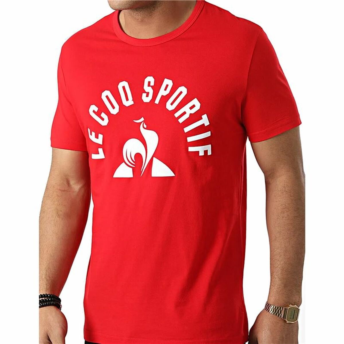 T-shirt med kortärm Herr Le coq sportif Bat Nº2 Röd Män - 3