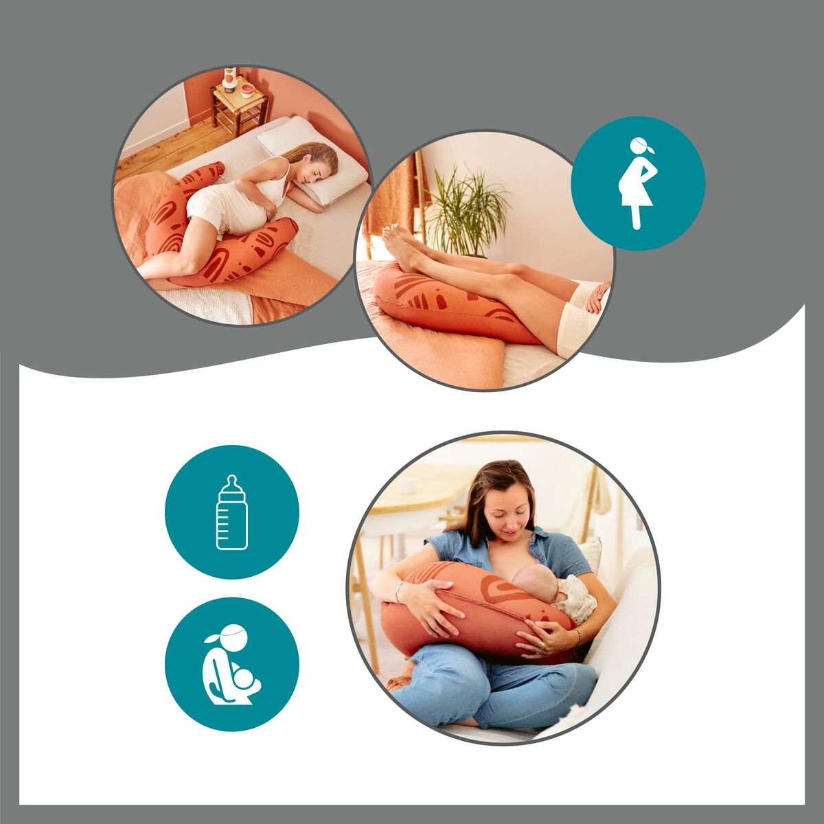 Breastfeeding Cushion Babymoov B.Love Röd - 3