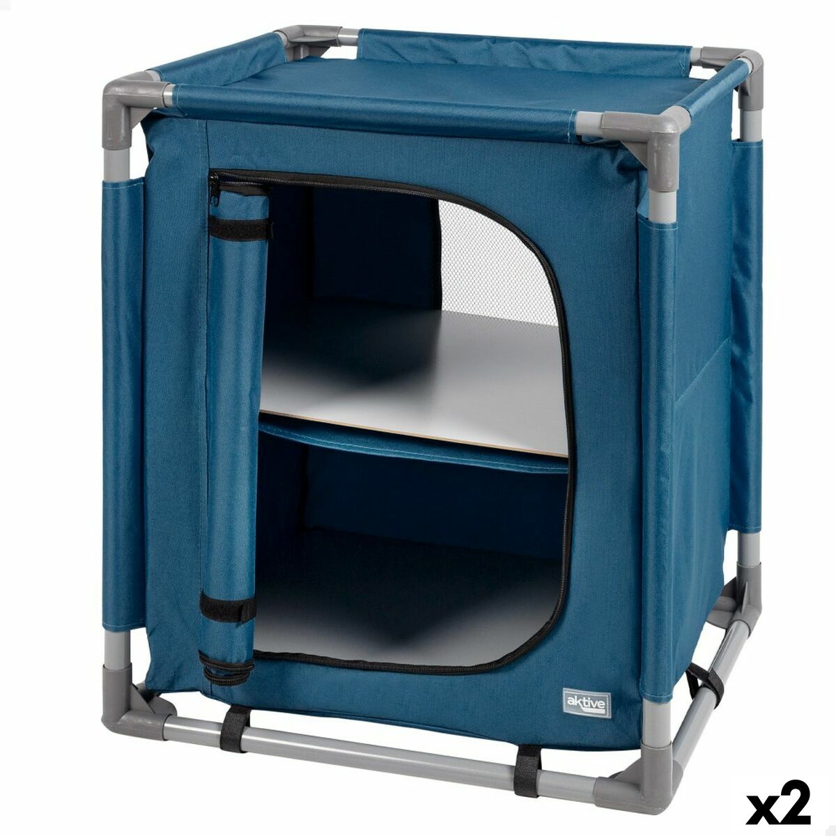 Förråd för camping Aktive Blå Hopfällbar 56 x 66 x 46 cm 2 antal - 8