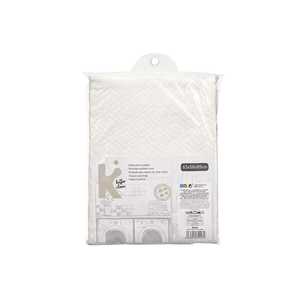 Tvättmaskinsöverdrag Vit Tyg 63 x 58 x 85 cm 22 x 32 x 2,5 cm Vadderad (12 antal) - 3