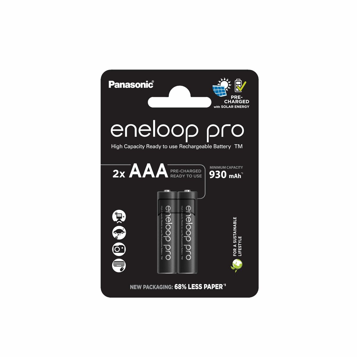 Laddningsbara Batterier Panasonic BK-4HCDE/2CP 1,2 V AAA - 3