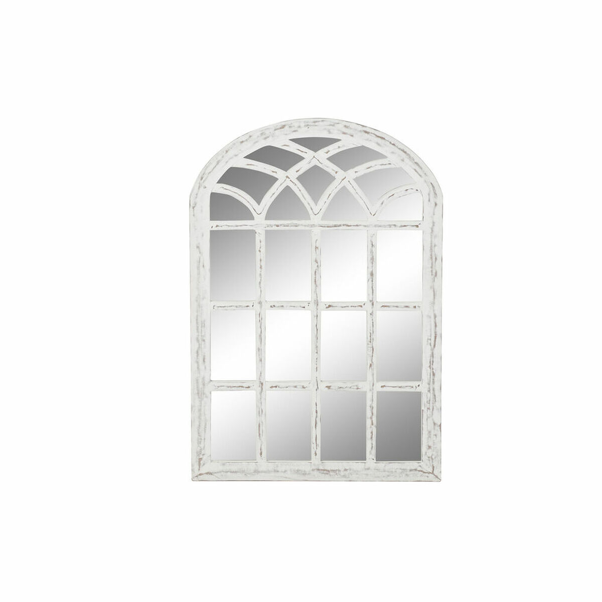 Väggspegel DKD Home Decor Vit Cottage Fönster 81 x 3 x 121,5 cm