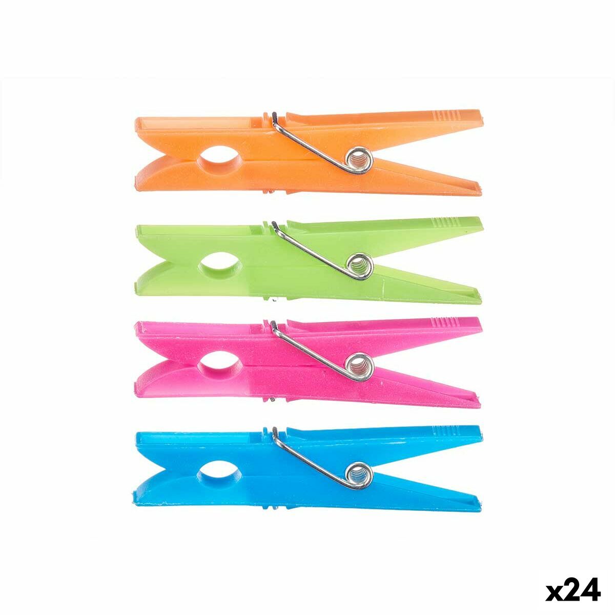 Klädnypor Multicolour Plast 7 x 1 cm 1 x 7 x 7 cm 10 x 20 x 3,5 cm 10 x 22 x 3,5 cm Set 24 Delar (24 antal)