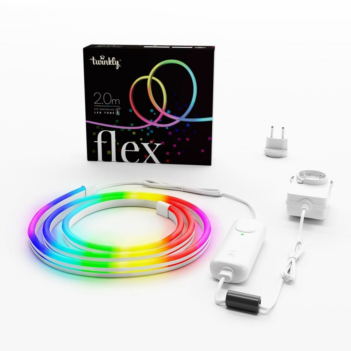 LED trakovi Twinkly TWFL200STW-WEU Vit Svart Multicolour G 15 W 30 W