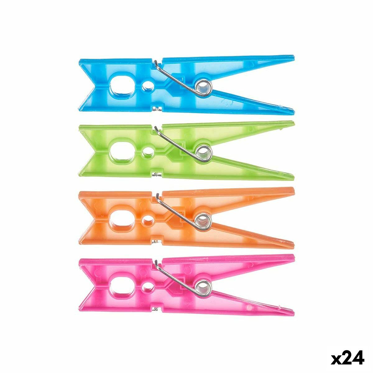 Klädnypor Multicolour Plast 1 x 8 x 8 cm 17 x 8 x 4 cm 13 x 20 x 4 cm 13 x 25 x 4 cm Set 24 Delar (24 antal)