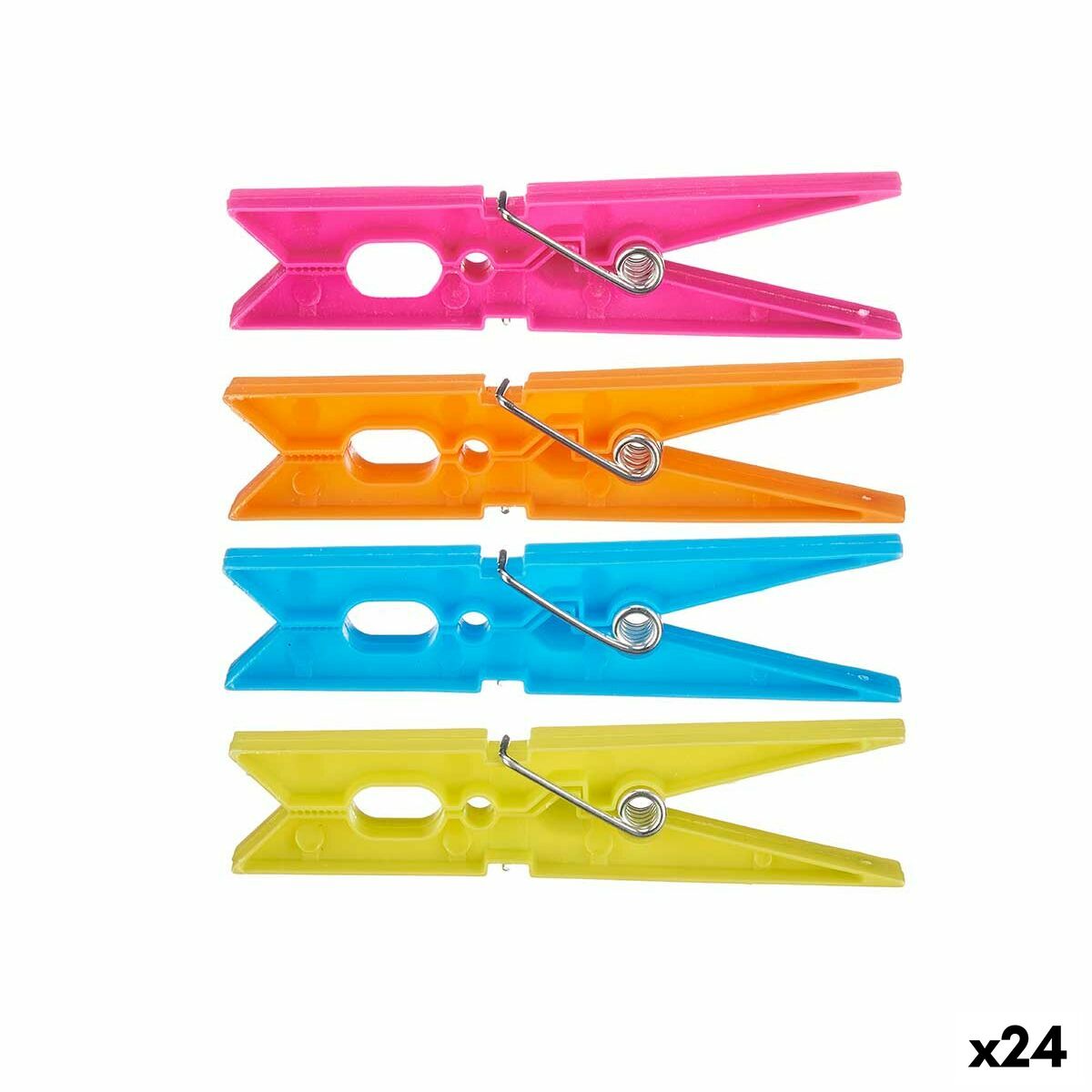 Klädnypor Multicolour Plast 15 x 29 x 4,5 cm 1,2 x 9,5 x 9,5 cm Set 24 Delar (24 antal)