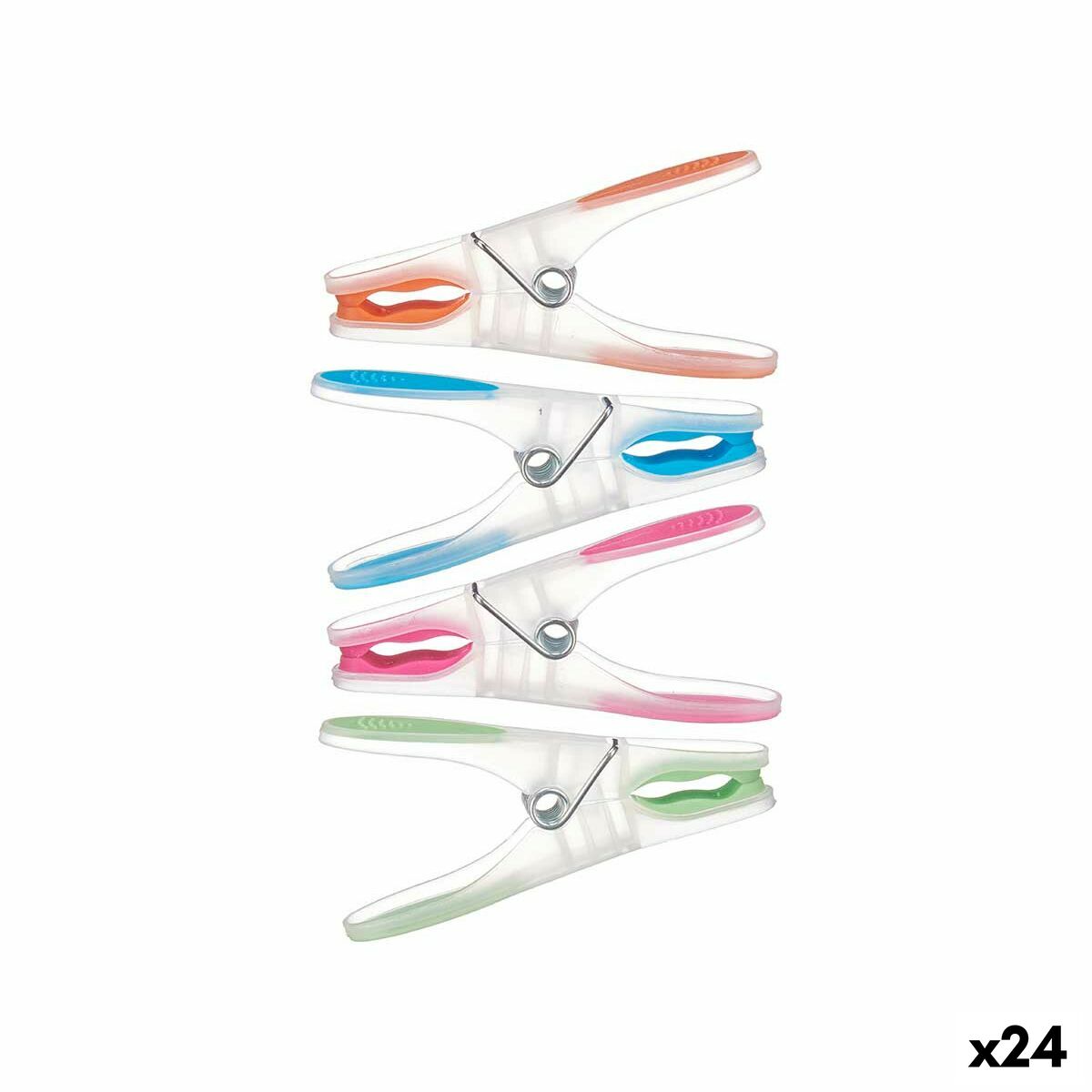 Klädnypor Multicolour Silikon Plast 10 Delar Set (24 antal)