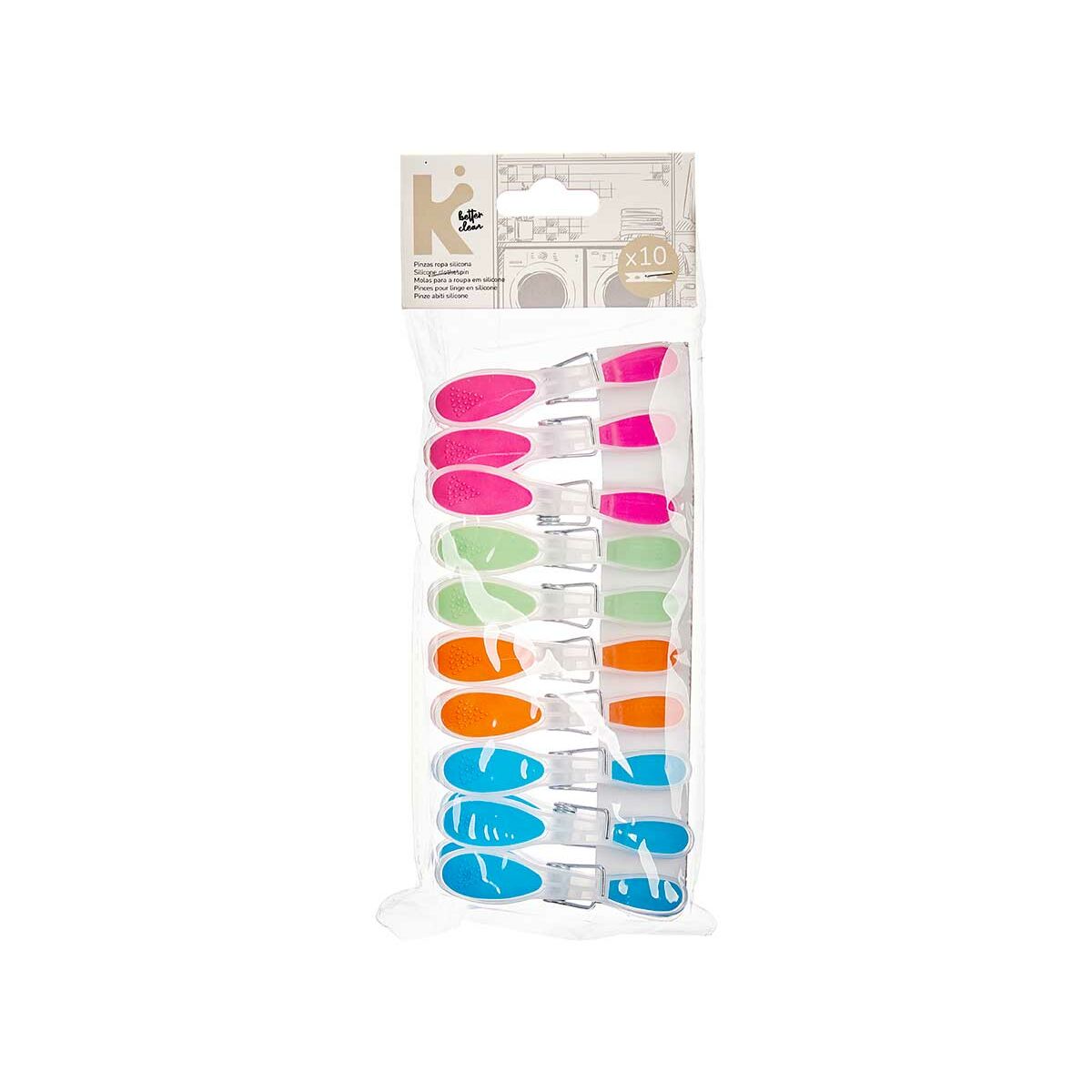 Klädnypor Multicolour Silikon Plast 10 Delar Set (24 antal) - 3