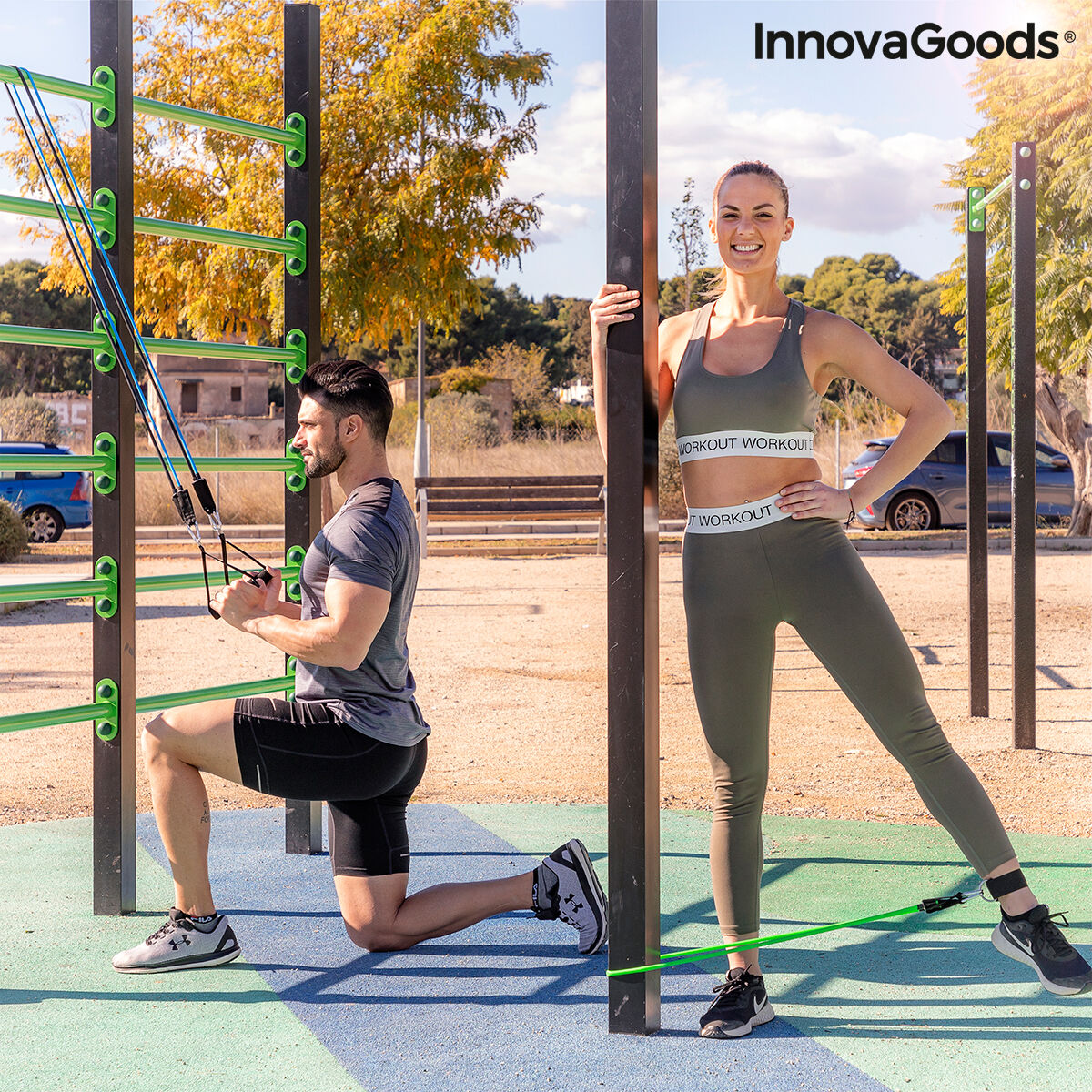 Set med motståndsband, tillbehör och träningsguide InnovaGoods Tribainer (Renoverade A) - 7