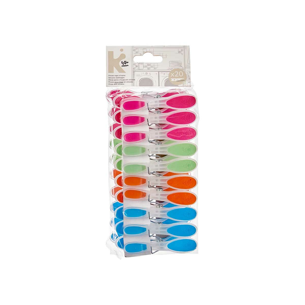 Klädnypor Multicolour Silikon Plast 20 Delar Set (24 antal) - 3