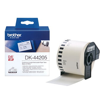 Etiketter till Skrivare Brother DK-44205 Vit Svart/Vit 62 mm x 15,24 m
