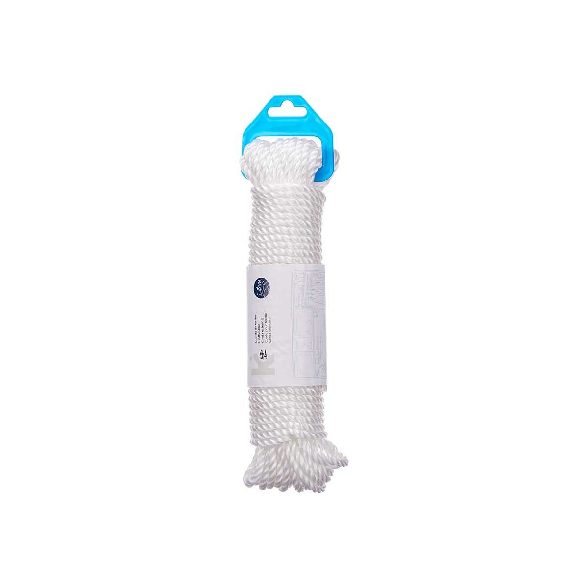 Tvättlina Vit Plast 20 m 8 x 24 x 5 cm 5 x 24 x 6 cm 0,6 x 2000 cm (24 antal) - 3