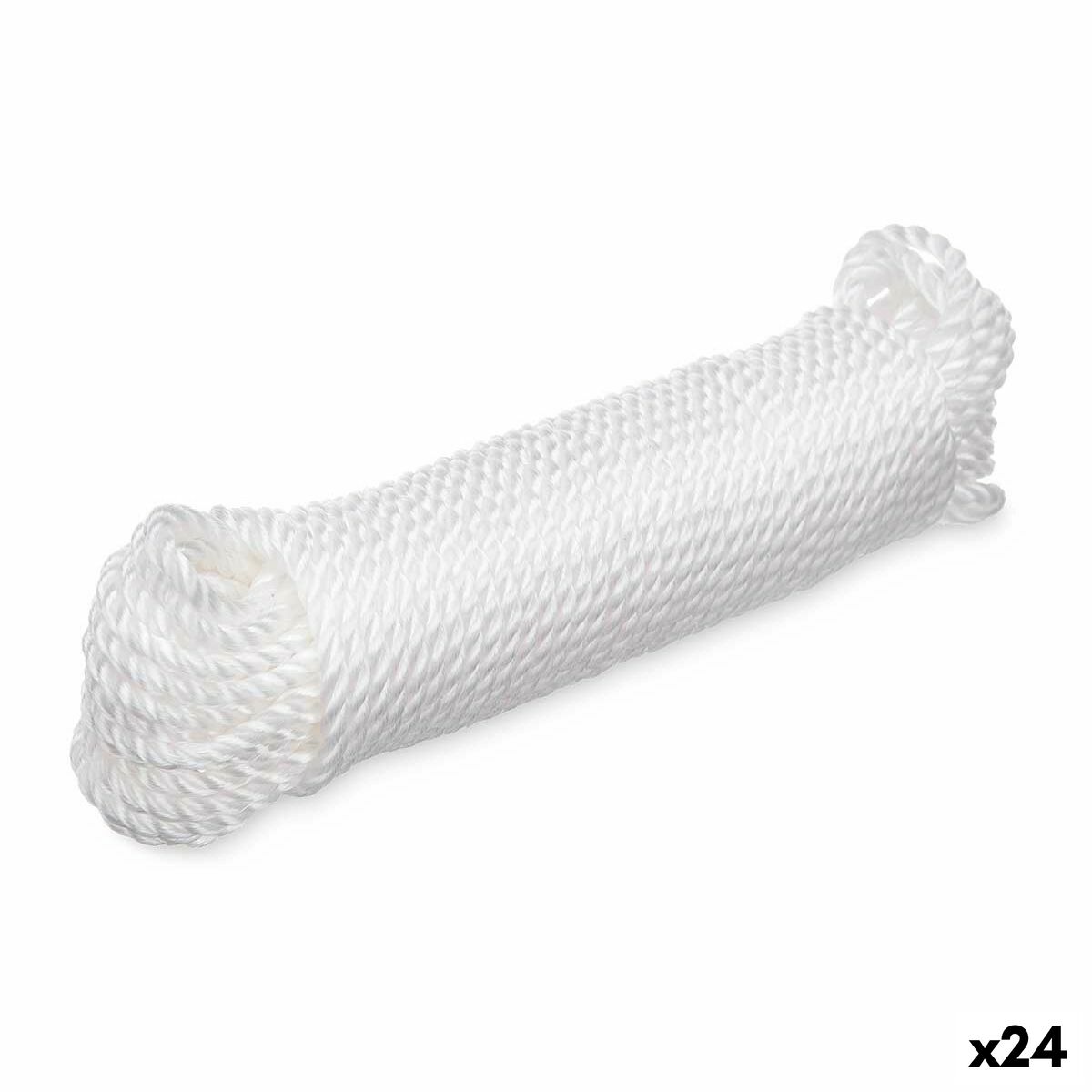 Tvättlina Vit Plast 20 m 8 x 24 x 5 cm 5 x 24 x 6 cm 0,6 x 2000 cm (24 antal)