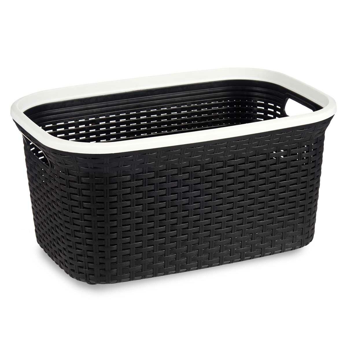 Tvättkorg Vit Svart Plast 36 L 36 x 25,5 x 53 cm (12 antal) - 5
