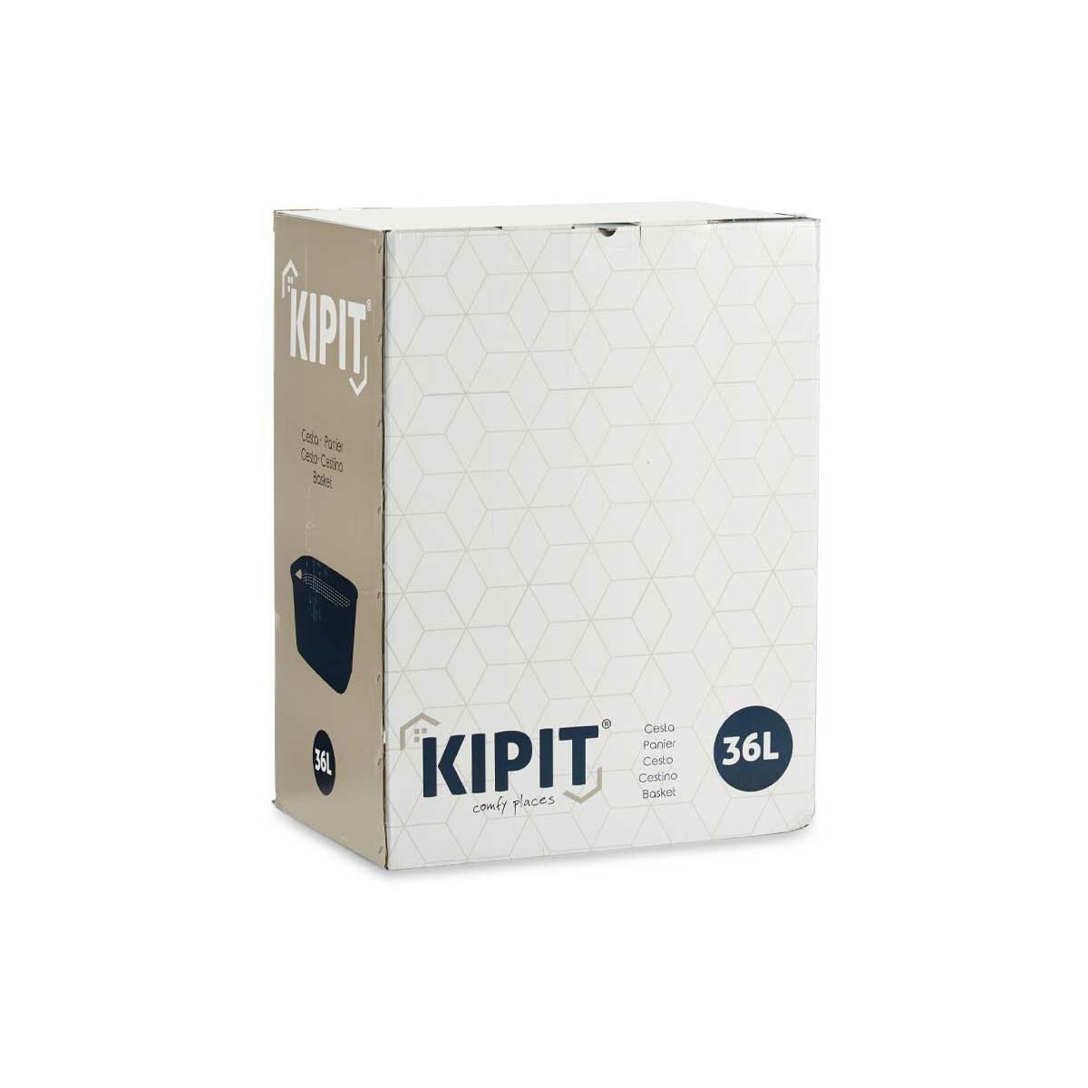Tvättkorg Vit Svart Plast 36 L 36 x 25,5 x 53 cm (12 antal) - 4