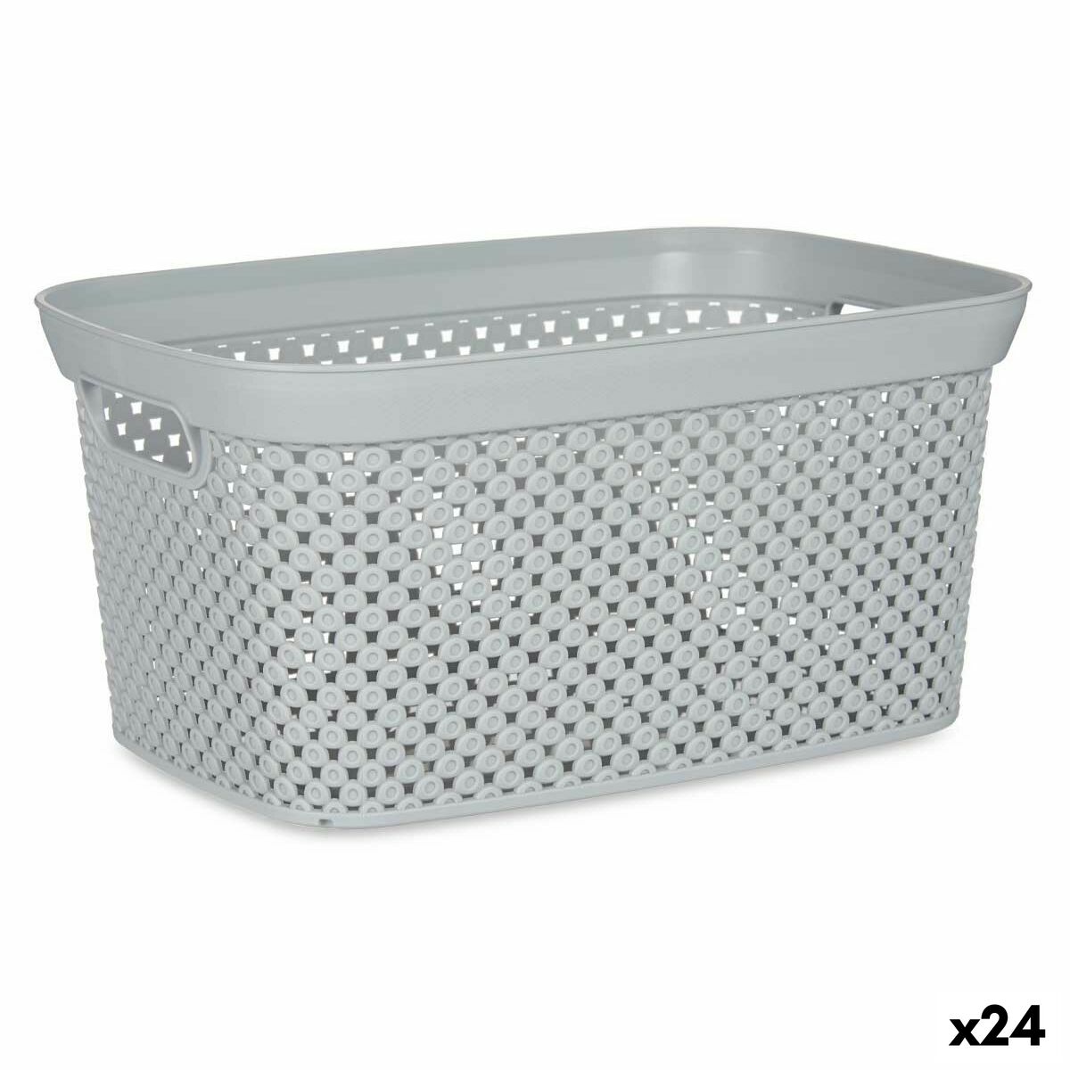 Tvättkorg Grå Plast 10 L 24 x 17 x 35 cm (24 antal) - 3