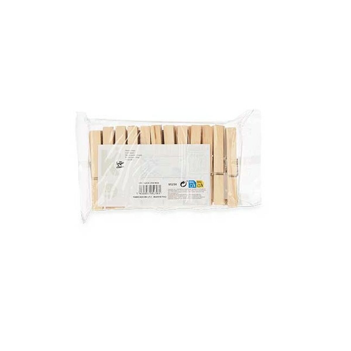 Klädnypor Trä 13 x 24 x 3 cm 12 x 24 x 3 cm 1,2 x 9 x 9 cm Set 24 Delar (24 antal) - 2
