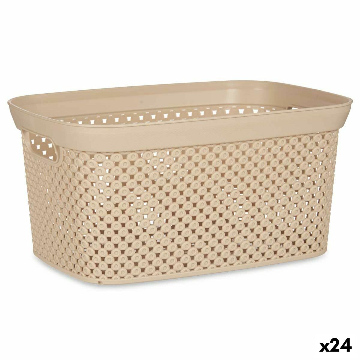 Tvättkorg Beige Plast 10 L 24 x 17 x 35 cm (24 antal)