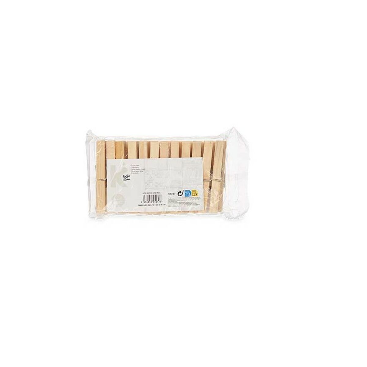 Klädnypor Trä 13 x 24 x 3 cm 1,2 x 9,8 x 9,8 cm 13 x 25 x 3 cm Set 24 Delar (24 antal) - 2