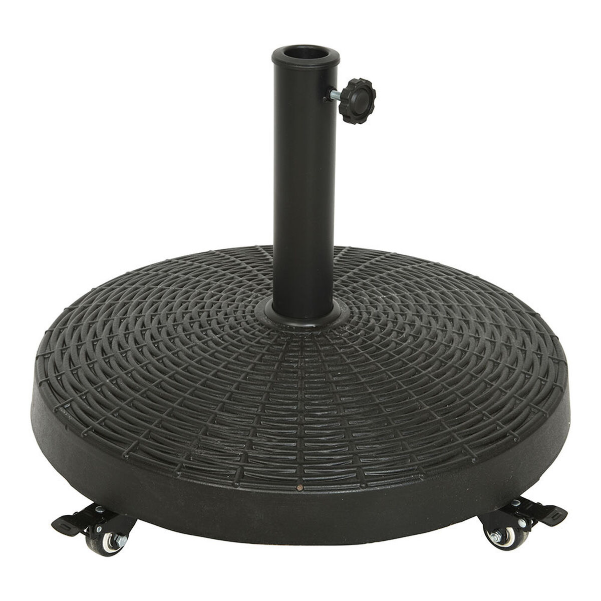 Parasollfot 841097 Svart Polyetylen Stål Med hjul Ø 52 cm