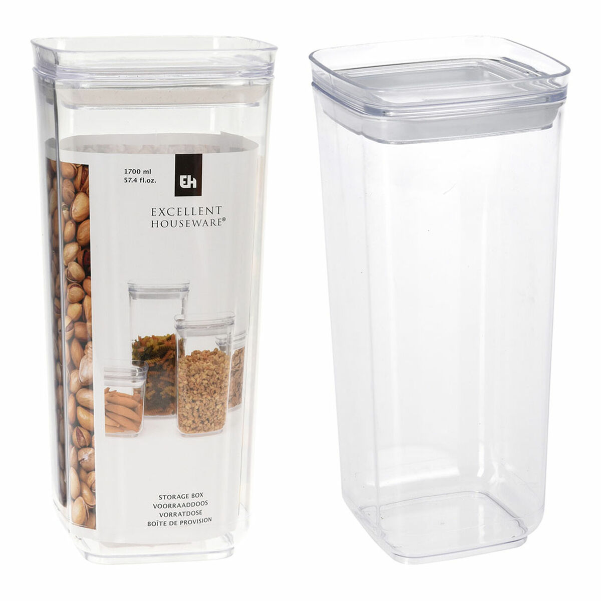 Burk Excellent Houseware Transparent Plast 1,7 L - 2