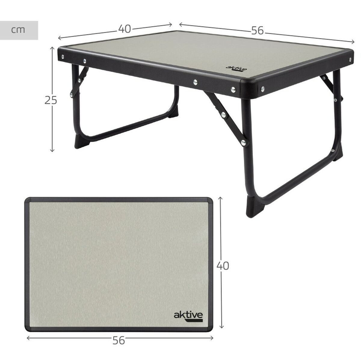 Fällbord Aktive Camping Grå 56 x 25 x 40 cm (2 antal) - 4