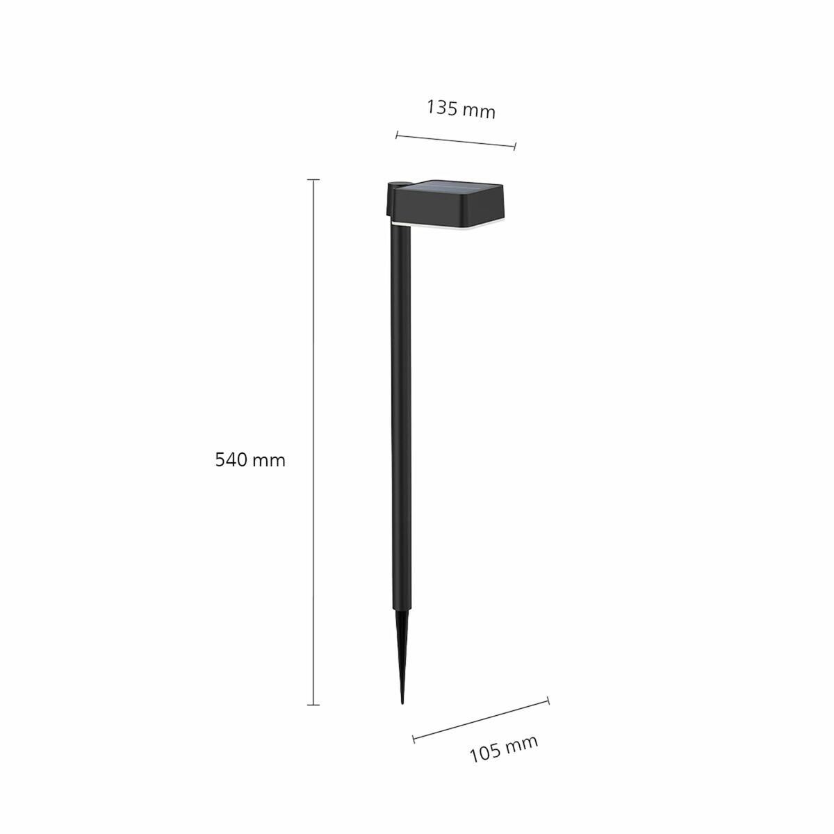 Solcellsdriven trädgårdspinne Philips Vynce 1,5 W 10,5 x 13,5 x 54 cm Svart Plast Fyrkantig (2700 K) (Varmvit) (1 antal) - 4