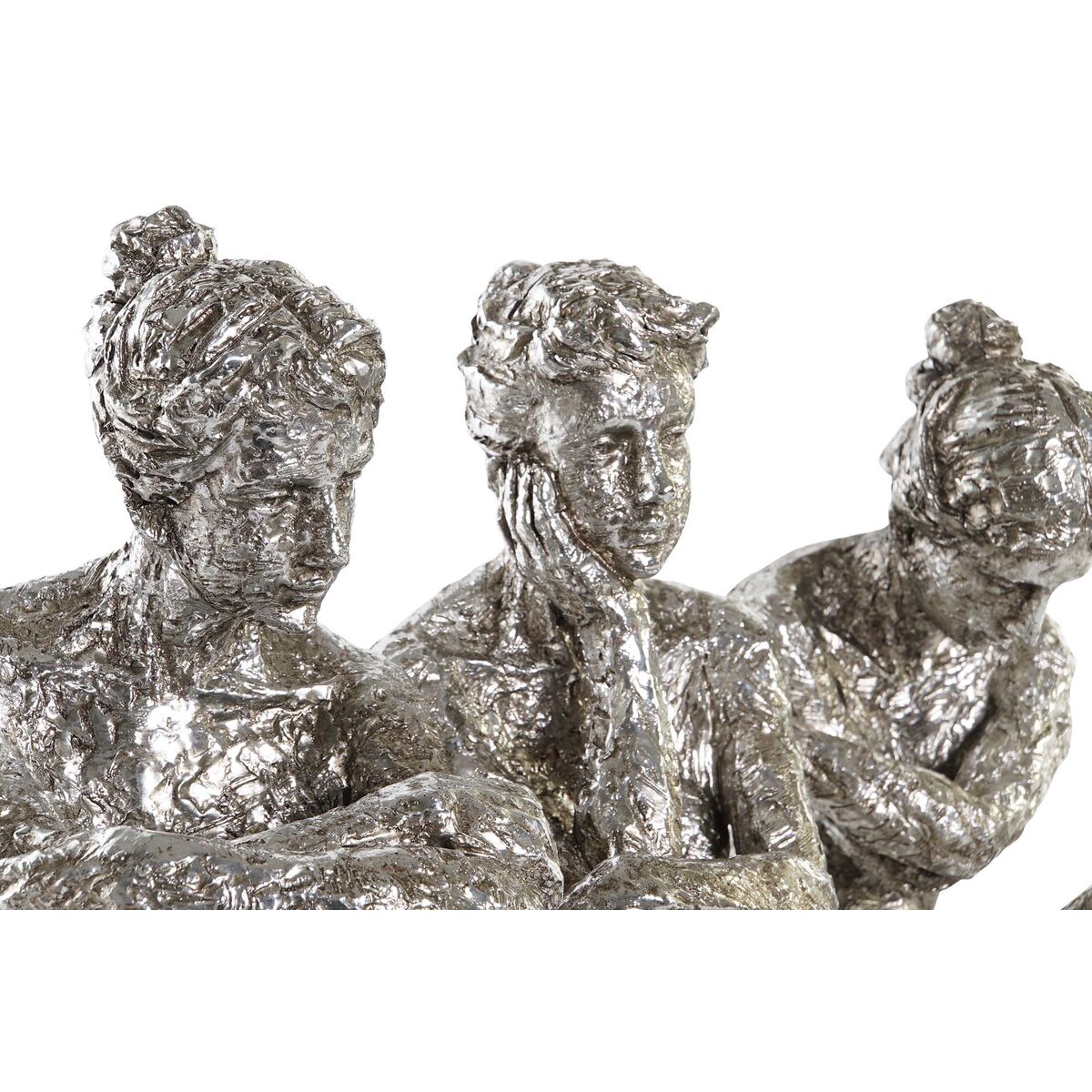 Prydnadsfigur DKD Home Decor 17 x 15 x 26 cm Kvinna Silvrig (3 antal) - 6