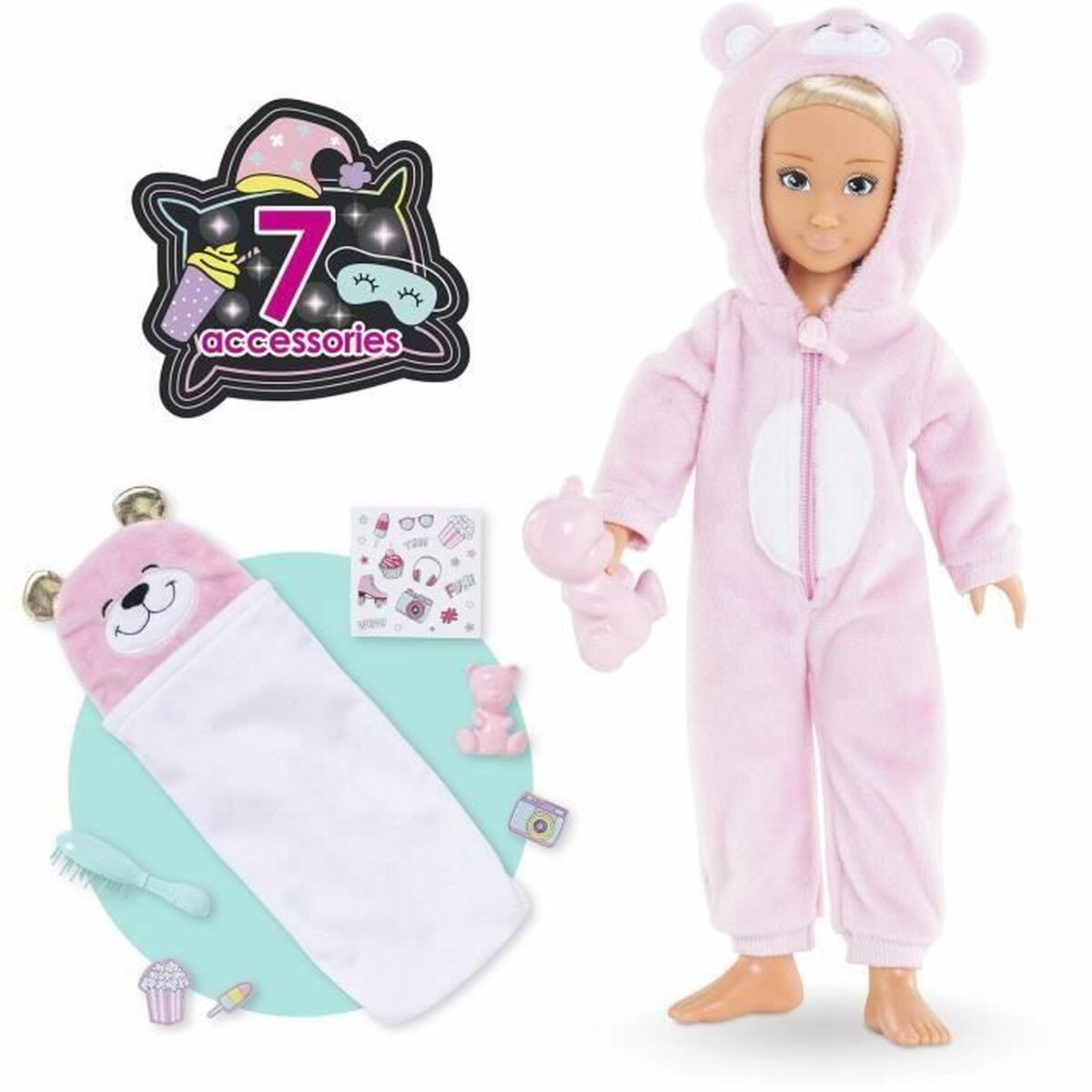 Babydocka med tillbehör Corolle Valentine Pyjama Party