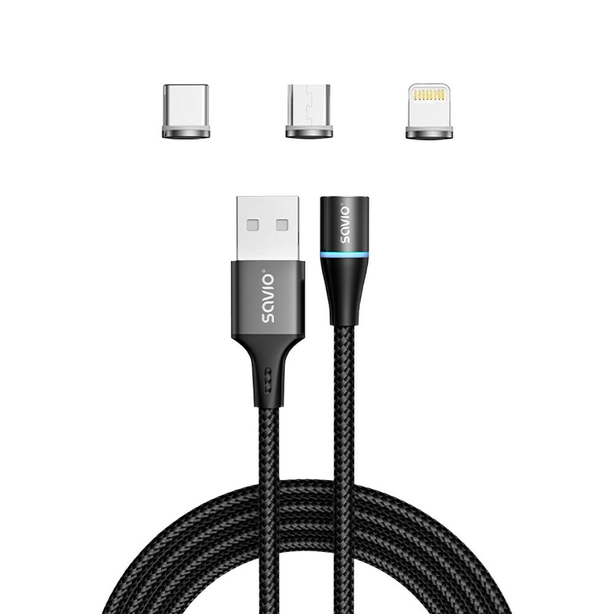 USB-kabel Savio CL-152 Svart 1 m - 3