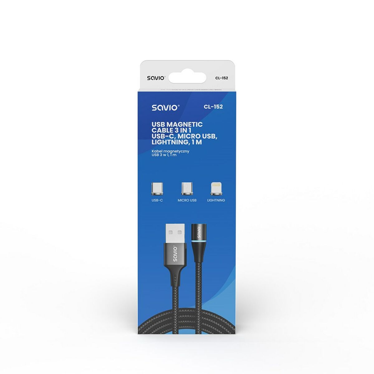 USB-kabel Savio CL-152 Svart 1 m - 2