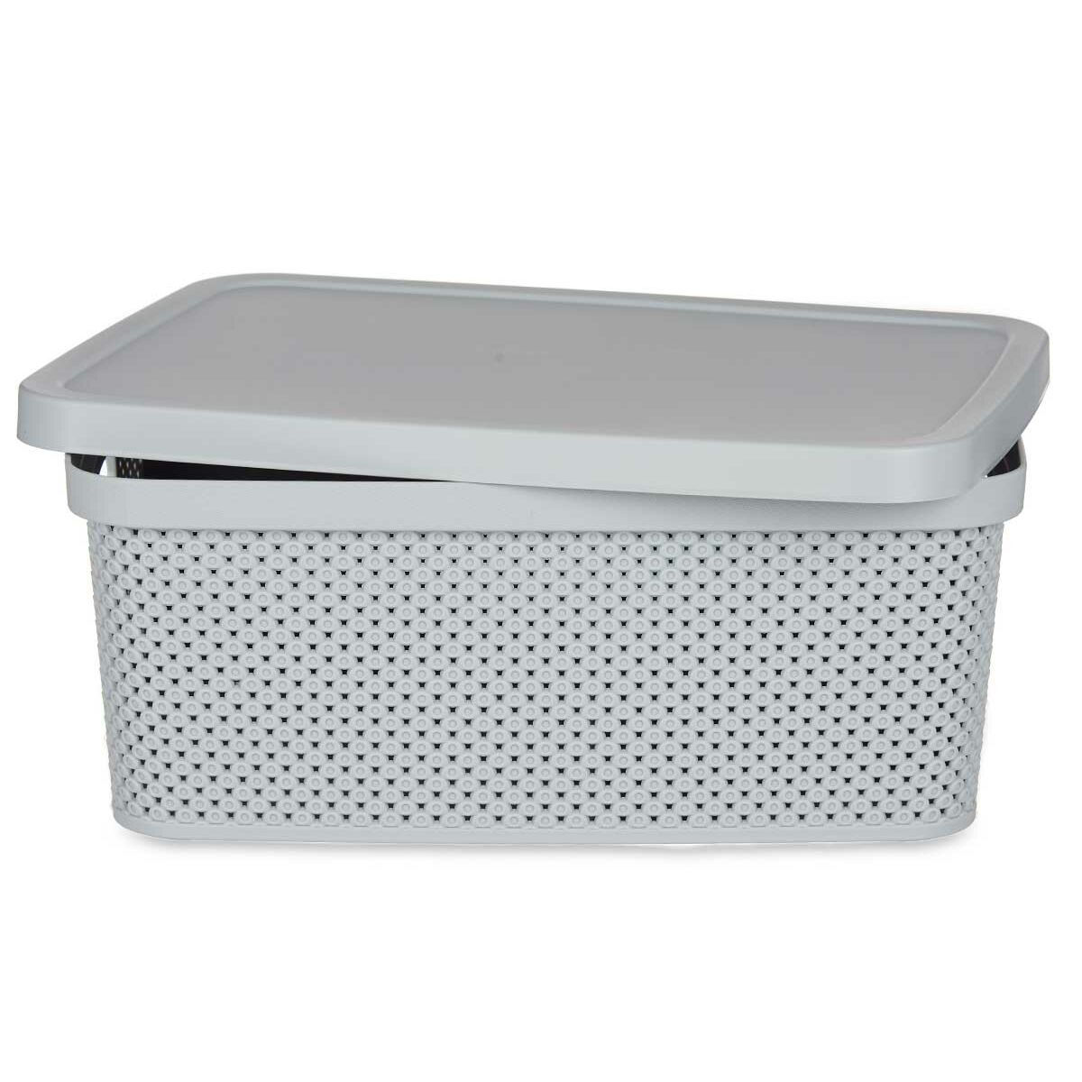 Förvaringslåda med lock Grå Plast 13 L 28 x 15 x 39 cm (12 antal) - 4