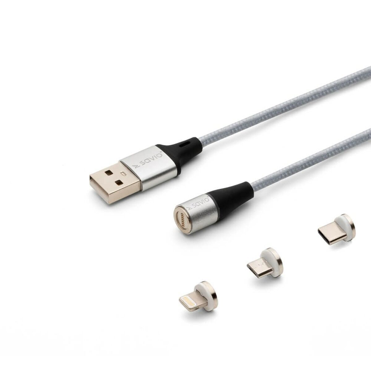 USB-kabel Savio CL-156 Silvrig 2 m