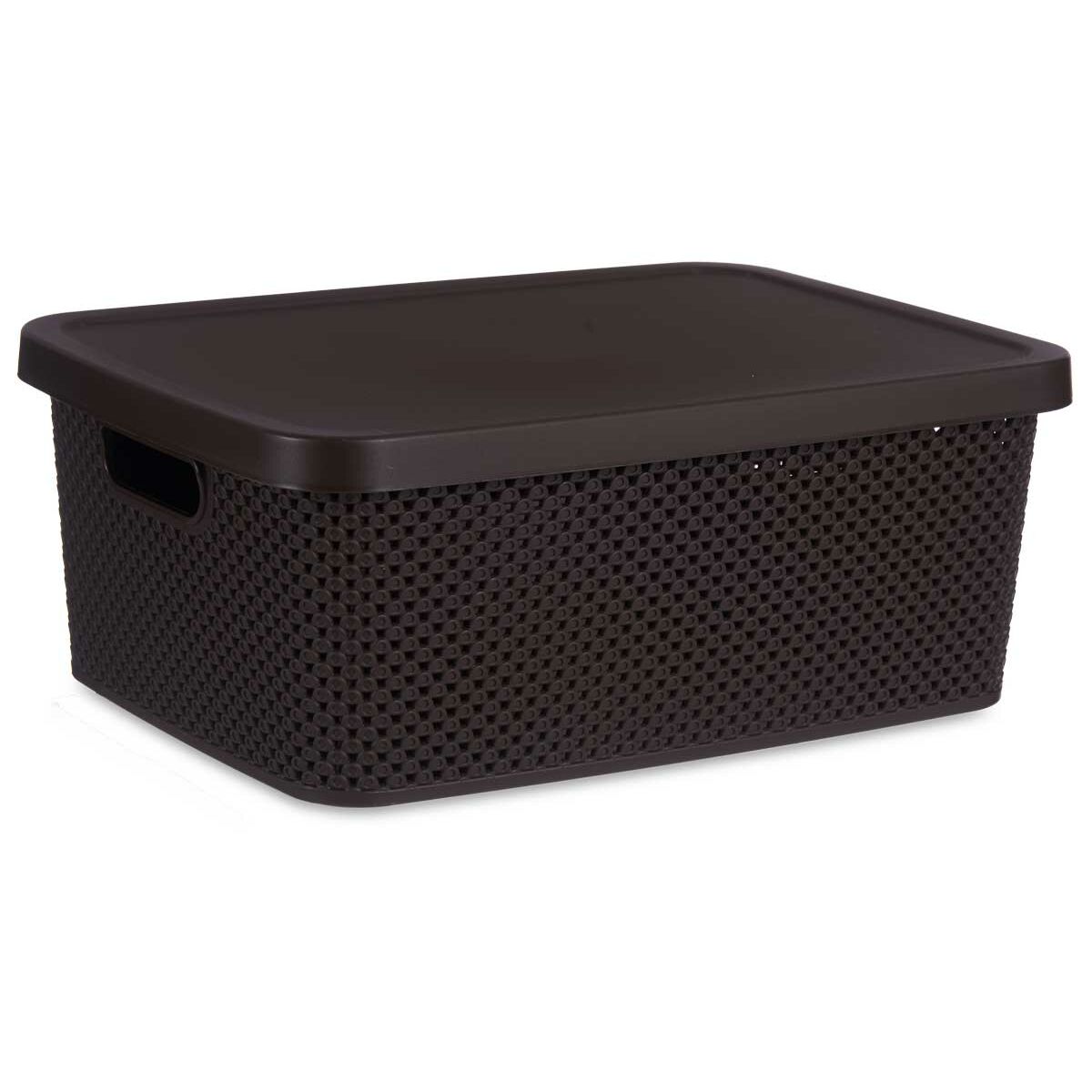Förvaringslåda med lock Brun Plast 13 L 28 x 15 x 39 cm (12 antal) - 5