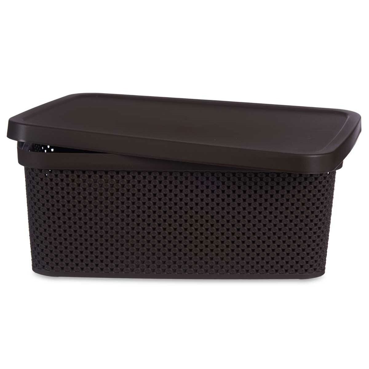 Förvaringslåda med lock Brun Plast 13 L 28 x 15 x 39 cm (12 antal) - 2