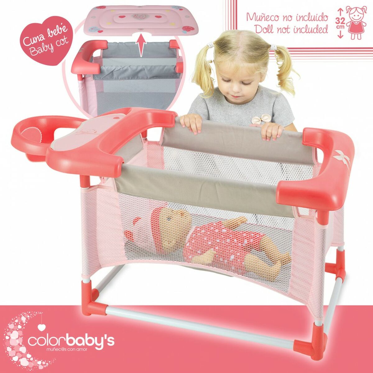 Skötbord för dockor Colorbaby 3 i 1 68 x 32,5 x 34 cm 2 antal - 2