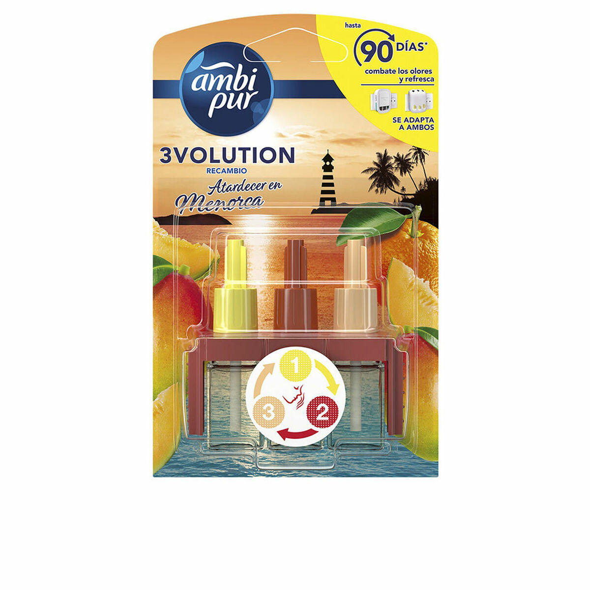 Refill Till Elektrisk Luftfräschare Ambi Pur Atardecer en Menorca 20 ml - 2