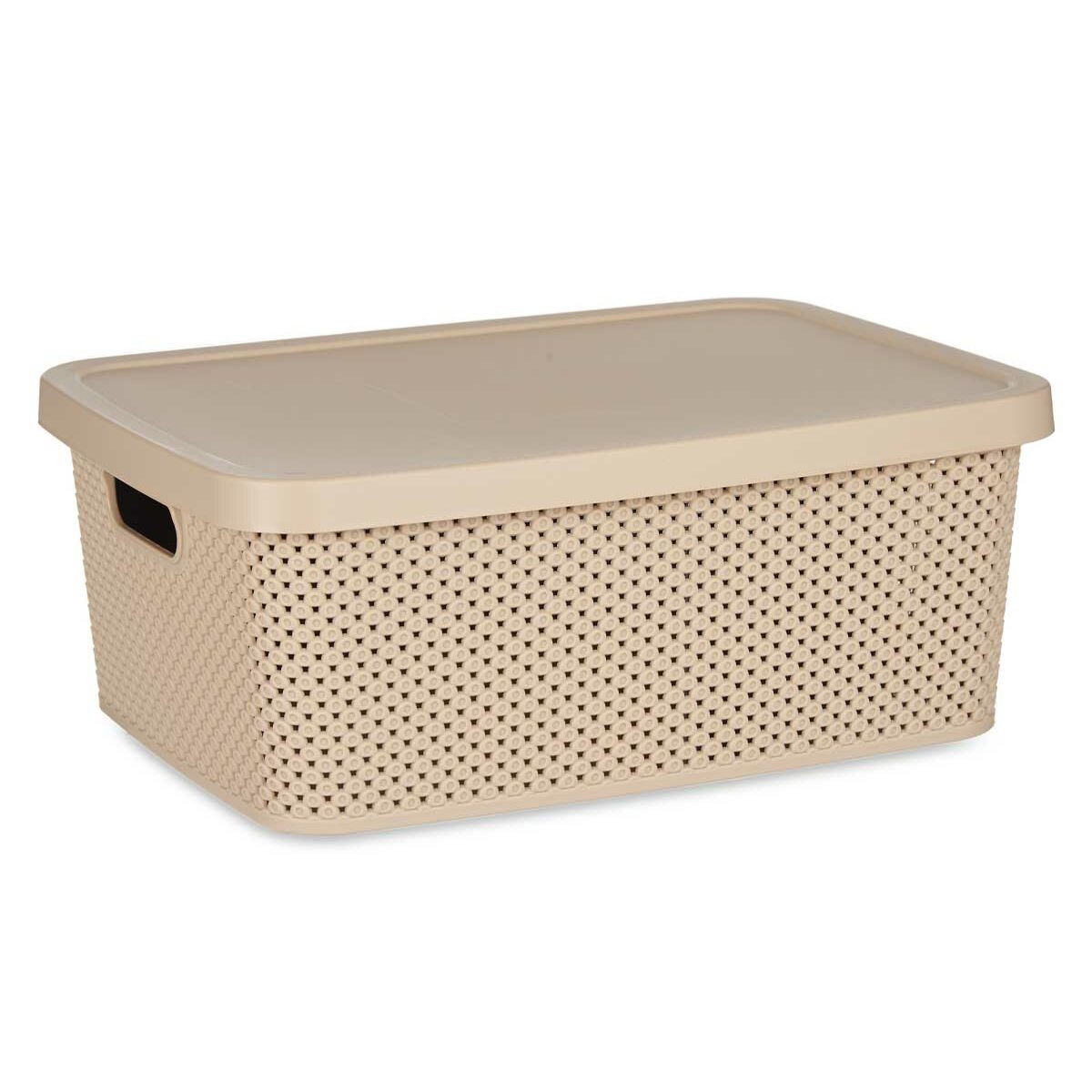 Förvaringslåda med lock Beige Plast 13 L 28 x 15 x 39 cm (12 antal) - 5