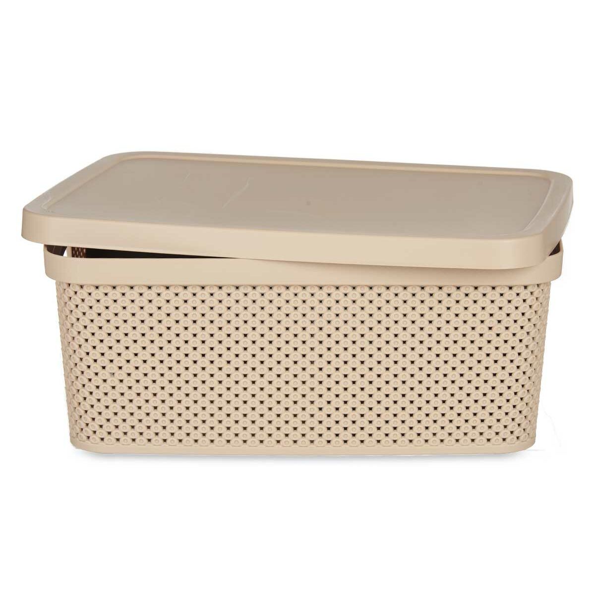 Förvaringslåda med lock Beige Plast 13 L 28 x 15 x 39 cm (12 antal) - 4
