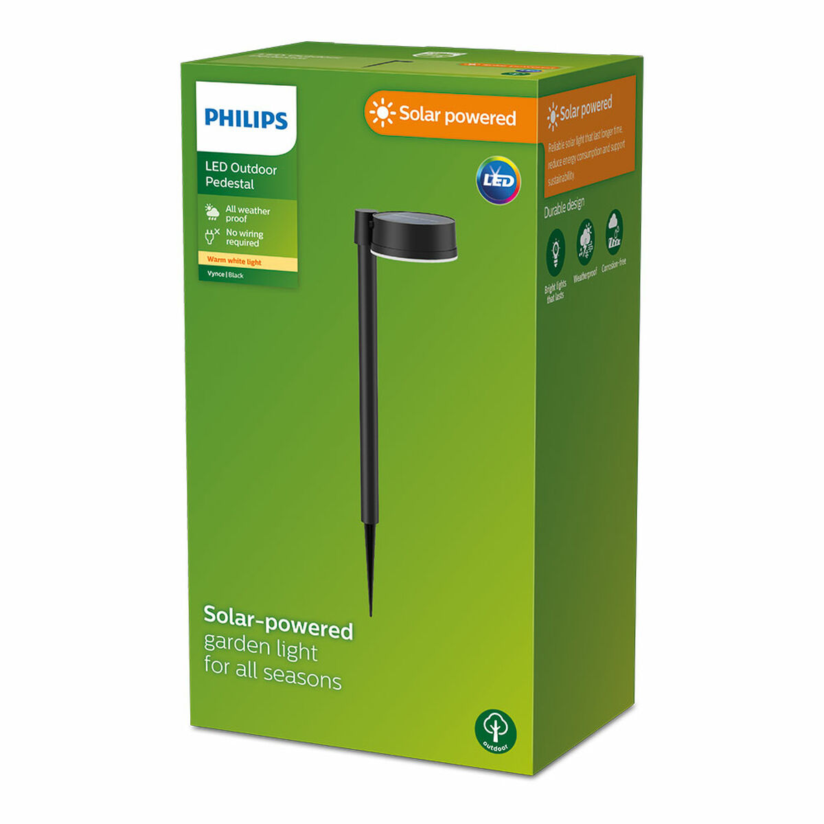 Solcellsdriven trädgårdspinne Philips Vynce 1,5 W 11,2 x 14,2 x 54 cm Svart Plast Rund (2700 K) (Varmvit) (1 antal) - 3