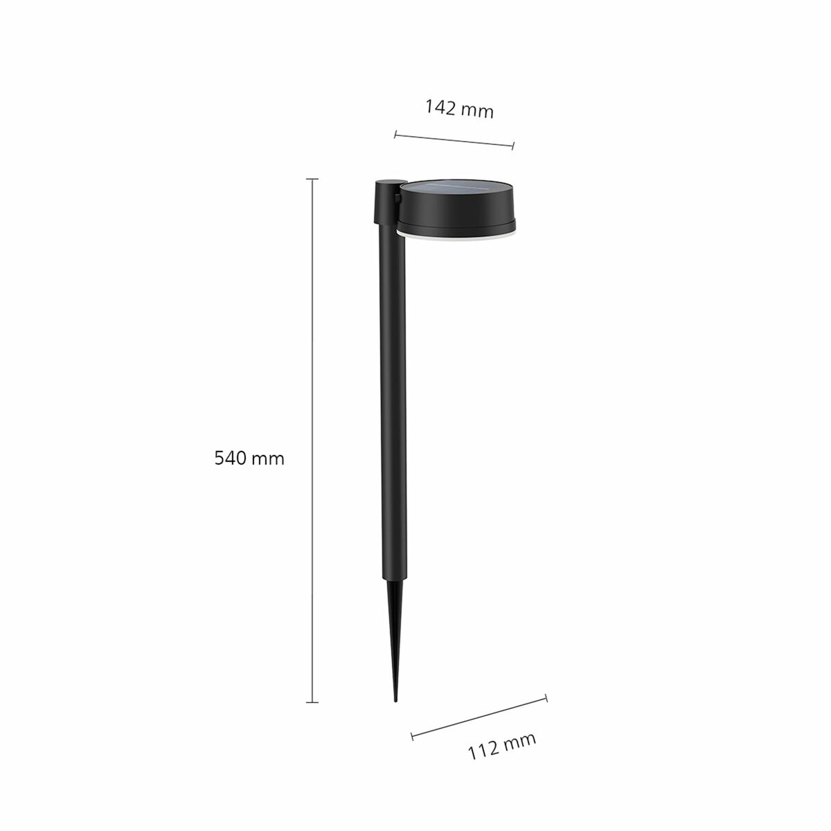 Solcellsdriven trädgårdspinne Philips Vynce 1,5 W 11,2 x 14,2 x 54 cm Svart Plast Rund (2700 K) (Varmvit) (1 antal) - 4