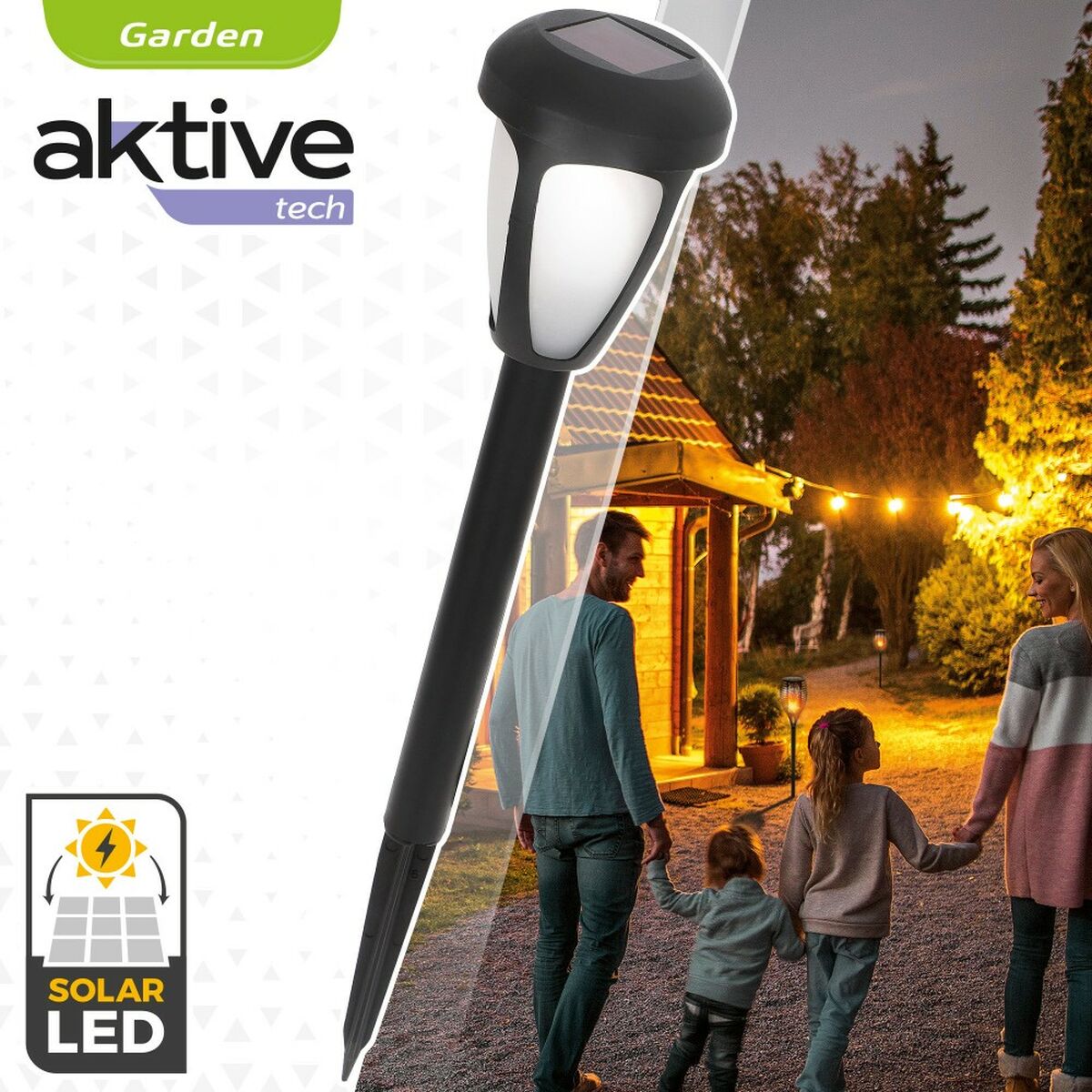 Uppsättning med solcellsstav Aktive 12 Delar Plast 7 x 37 x 7 cm (24 antal) - 3