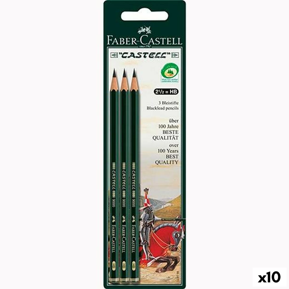 Set med pennor Faber-Castell Sexkantig HB (10 antal) - 3