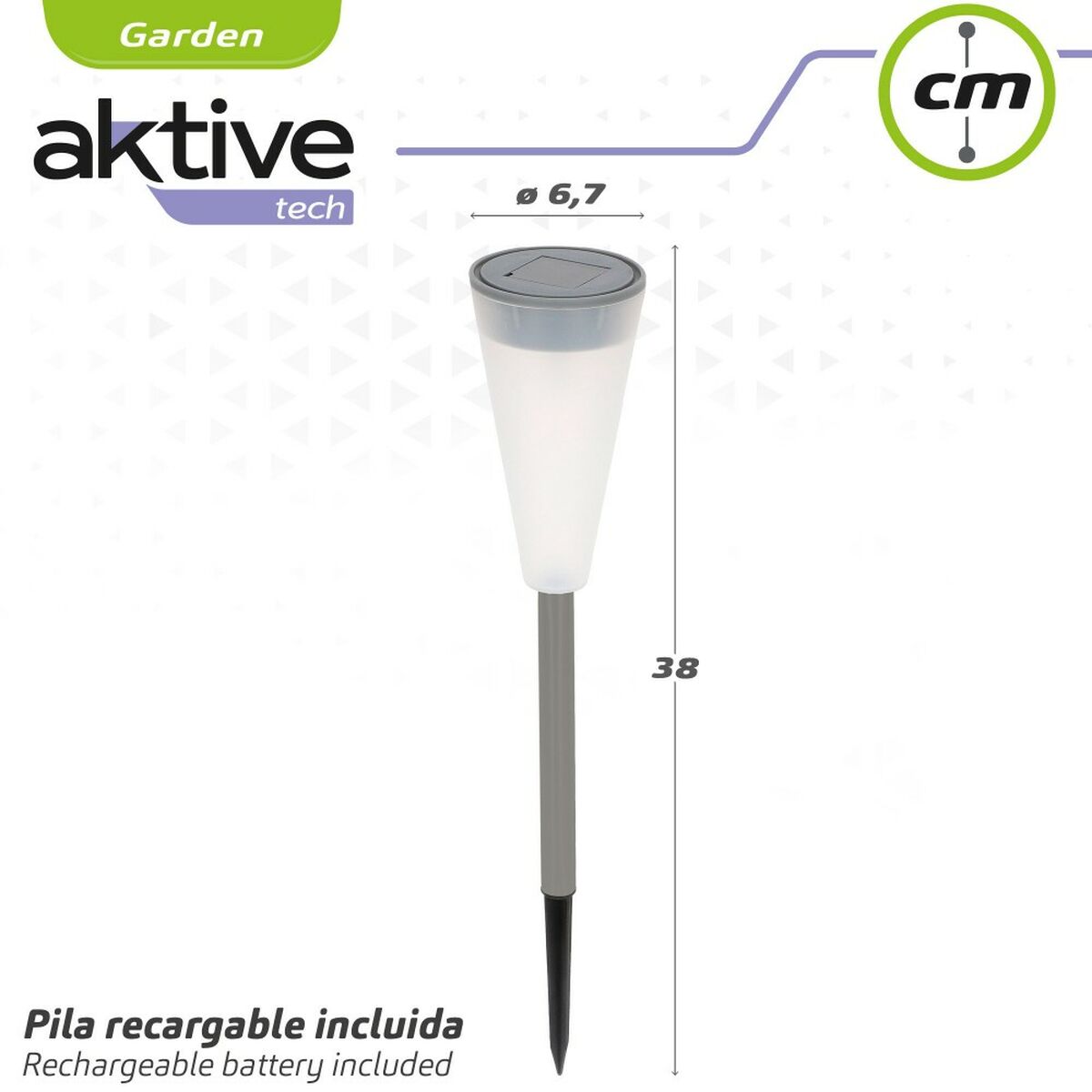 Solcellsdriven trädgårdspinne Aktive Plast 6,7 x 39 x 6,7 cm (24 antal) - 6