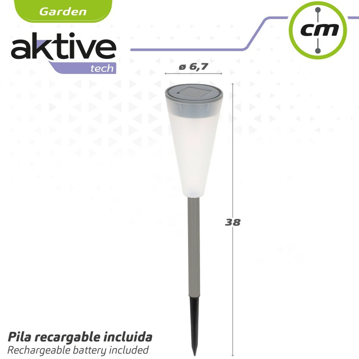Solcellsdriven trädgårdspinne Aktive Plast 6,7 x 39 x 6,7 cm (24 antal) - 6