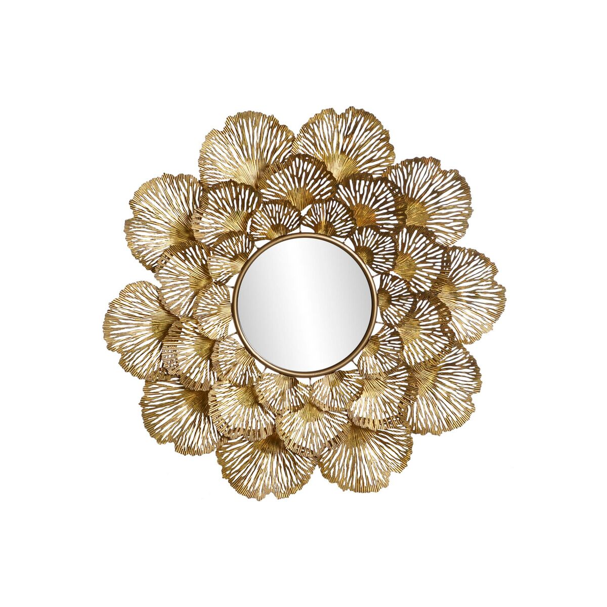 Väggspegel DKD Home Decor 85,7 x 5,7 x 87,6 cm Glas Gyllene Metall Löv av en växt