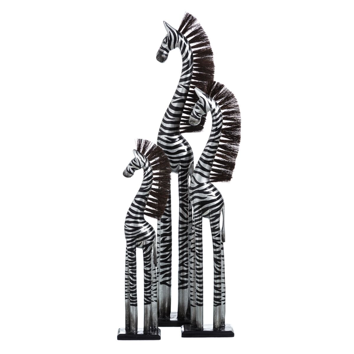 Prydnadsfigur Svart Silvrig Trä 19 X 12 X 100 CM - 2