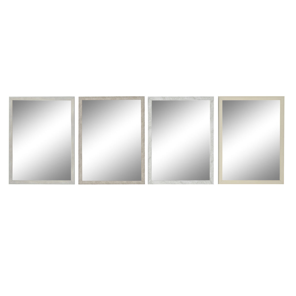Väggspegel DKD Home Decor Vit Beige Grå 56 x 2 x 76 cm (4 antal) - 3