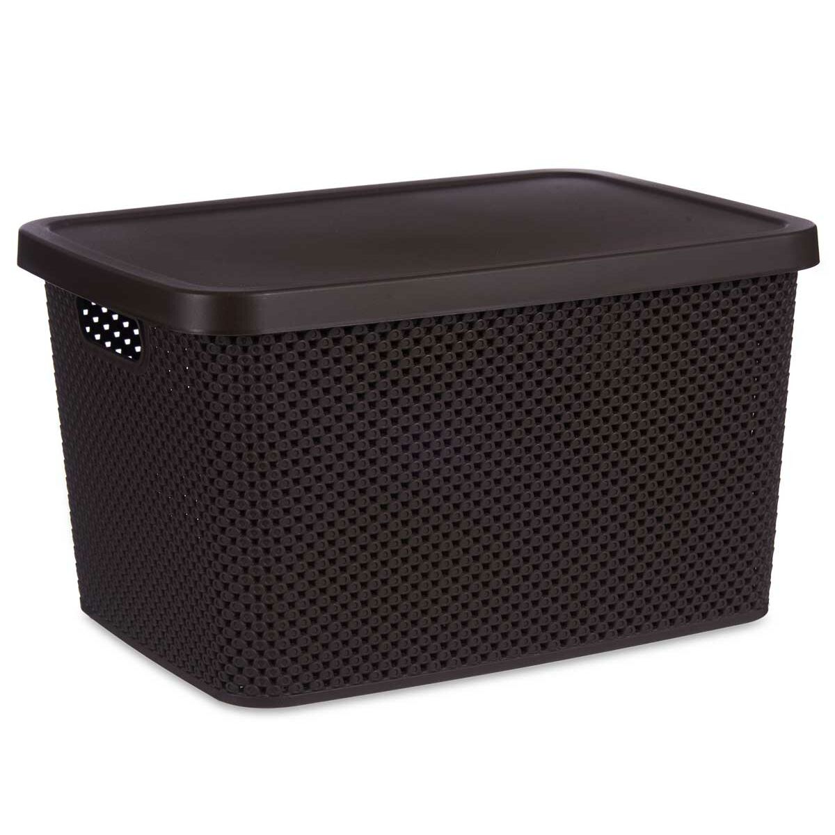Förvaringslåda med lock Brun Plast 19 L 28 x 22 x 39 cm (12 antal) - 5
